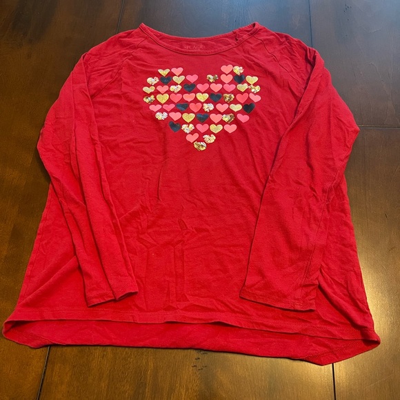 Girls Sequined Heart Graphic Tee - Picture 1 of 1